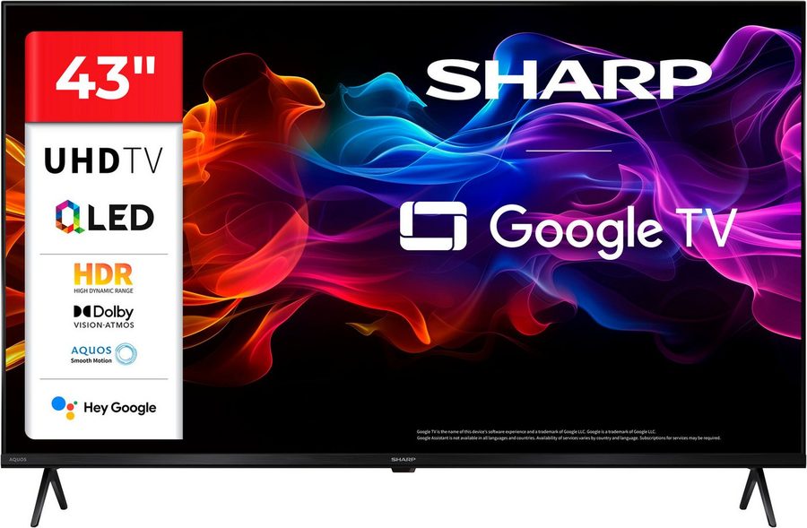 Sharp 4T-C43HPx QLED-Fernseher (108 cm/43 Zoll, 4K Ultra HD, Smart-TV, Google TV) von Sharp