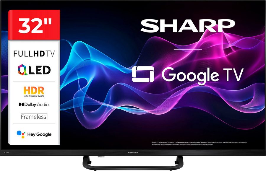 Sharp 2T-C32HF3x QLED-Fernseher (80 cm/32 Zoll, Full HD, Smart-TV, Google TV) von Sharp