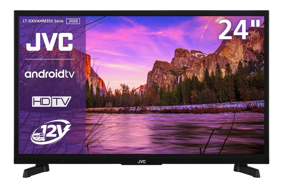 JVC LT-24VAHM355 LCD-LED Fernseher (60 cm/24 Zoll, HD-ready, Android TV, Android Smart TV, HDR, Triple-Tuner, 12 Volt Camping TV) von JVC