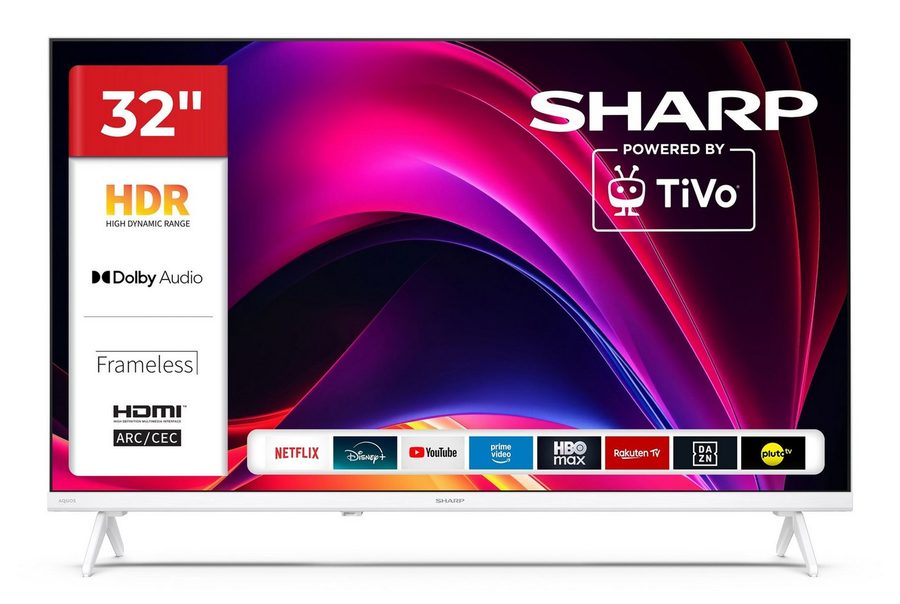 Sharp 32HE2745EW LCD-LED Fernseher (80 cm/32 Zoll, HD-ready, Smart TV powered by TiVo, Smart TV powered by TiVo, HDR, Triple-Tuner) von Sharp