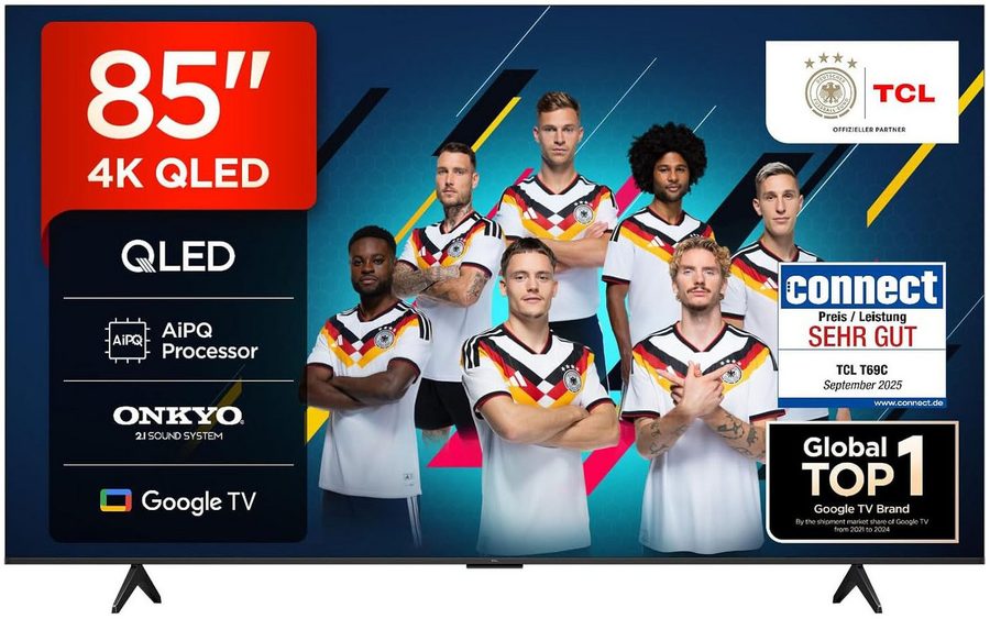 TCL 85T69CX1 QLED-Fernseher (215 cm/85 Zoll, 4K Ultra HD, Google TV) von TCL