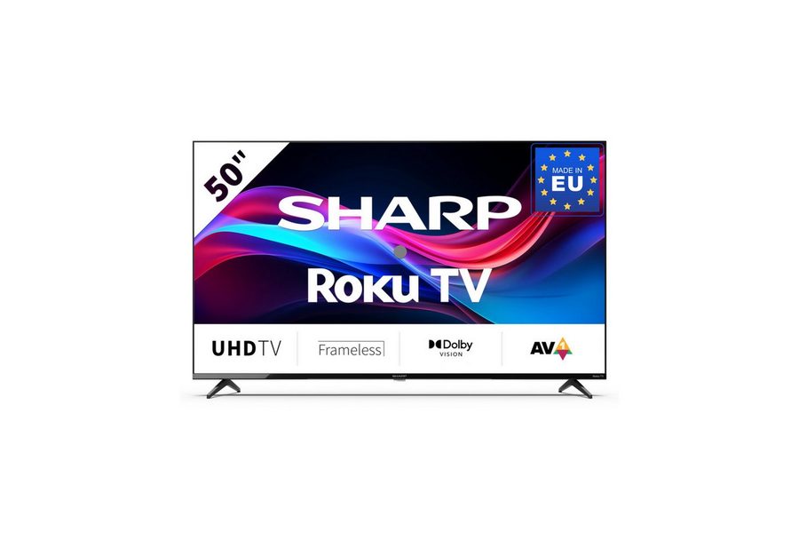 Sharp 4T-C50GJx LED-Fernseher (126 cm/50 Zoll, UHD 4K, rahmenloser 4K Ultra High Definition LED Sharp Roku TV mit DolbyVision) von Sharp