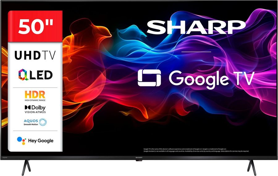 Sharp 4T-C50HPx QLED-Fernseher (126 cm/50 Zoll, 4K Ultra HD, Smart-TV, Google TV) von Sharp
