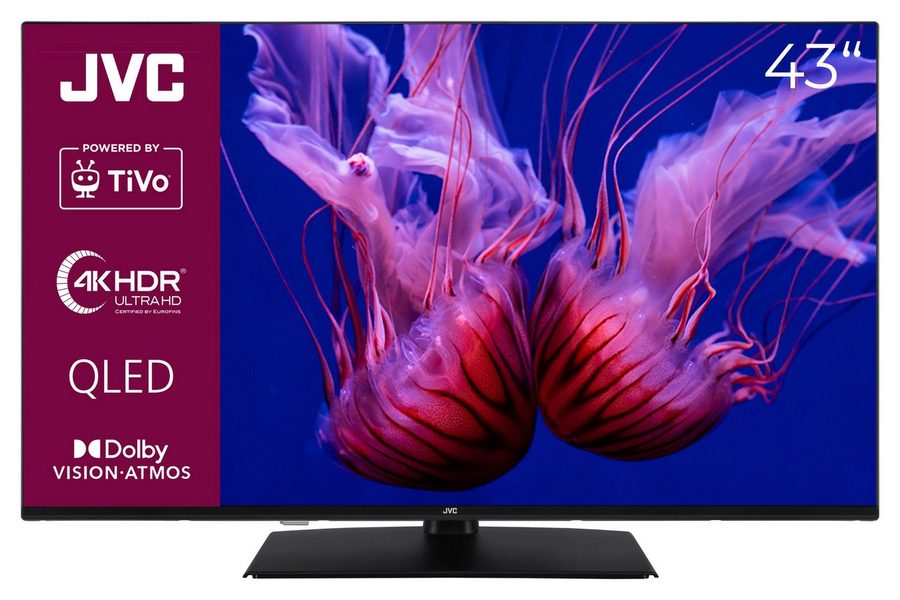 JVC LT-43VUQ3455 QLED-Fernseher (108 cm/43 Zoll, 4K Ultra HD, Smart TV powered by TiVo, Smart TV powered by TiVo, HDR Dolby Vision, Triple-Tuner, 6 Monate HD) von JVC