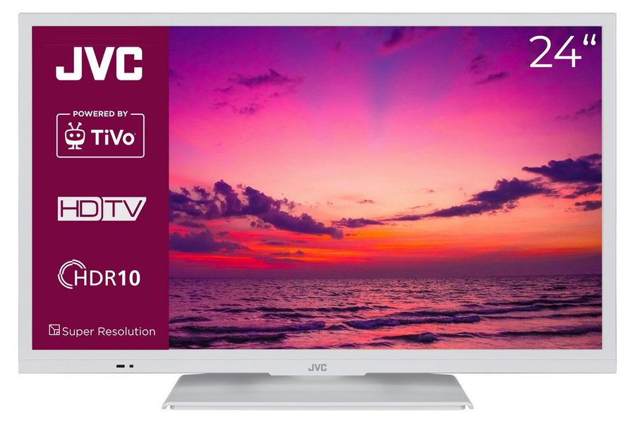 JVC LT-24VH5455W LCD-LED Fernseher (60 cm/24 Zoll, HD-ready, Smart TV powered by TiVo, HDR, Triple-Tuner, Sprachsteuerung, Micro Dimming, 6 Monate HD+ inkl) von JVC