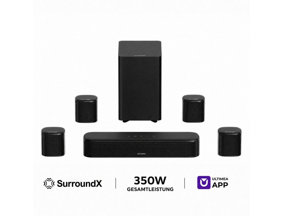 Ultimea Aura S4T Soundbar 7.1 Soundsystem Surround Soundbar (HDMI, Bluetooth, 350 W, Soundbar für TV Geräte mit App Steuerung) von Ultimea