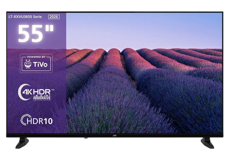 JVC LT-55VU3655 LCD-LED Fernseher (139 cm/55 Zoll, 4K Ultra HD, Smart TV powered by TiVo, Smart TV powered by TiVo, HDR, HDMI 2.1 ALLM, Triple-Tuner) von JVC