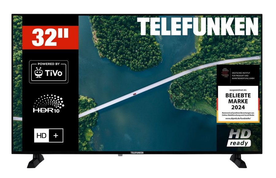 Telefunken XH32TP900S LCD-LED Fernseher (80 cm/32 Zoll, HD-ready, Smart TV powered by TiVo, Smart TV powered by TiVo, HDR, Triple-Tuner, 6 Monate HD) von Telefunken