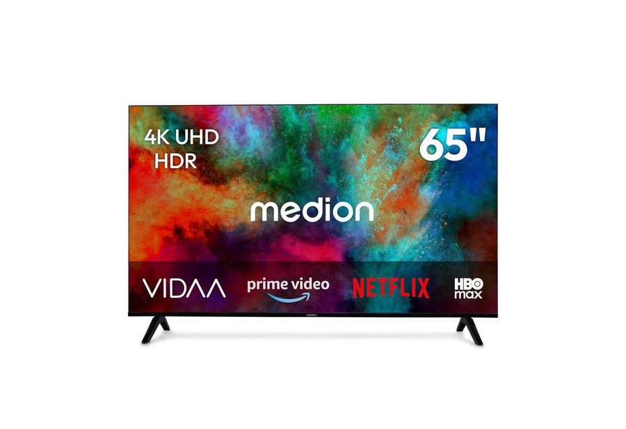 Medion® MD865201 LCD-LED Fernseher (163.9 cm/65 Zoll, 4K Ultra HD, Smart-TV, Netflix, HBO Max, Prime Video, Disney+, Magenta TV, AppleTV, WOW) von Medion®
