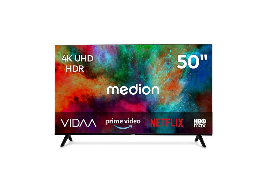 Medion® MD850201 LCD-LED Fernseher (125.7 cm/50 Zoll, 4K Ultra HD, Smart-TV, Netflix, HBO Max, Prime Video, Disney+, Magenta TV, AppleTV, WOW) von Medion®