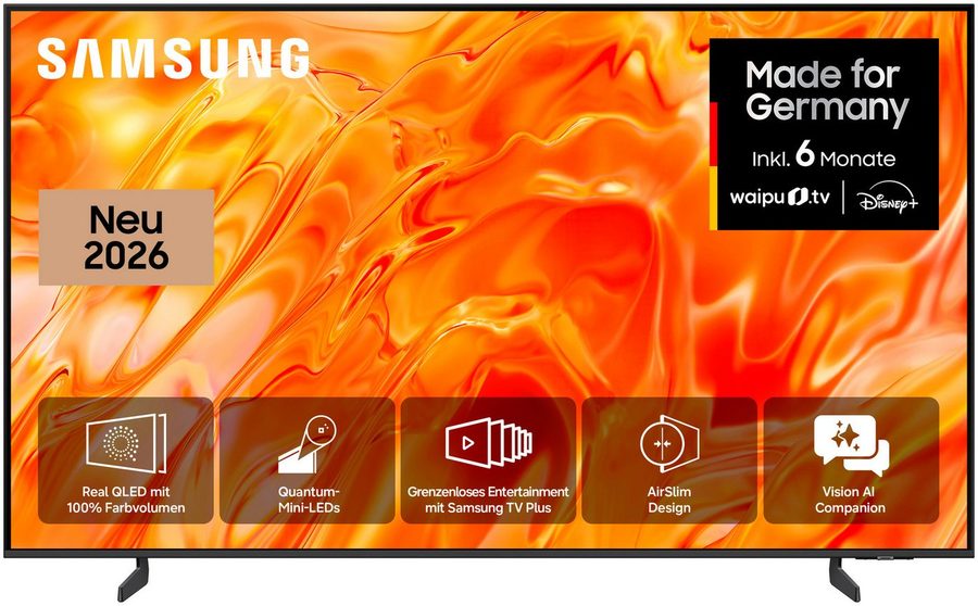 Samsung GQ75QN70HAU QLED-Fernseher (189 cm/75 Zoll, 4K Ultra HD, Smart-TV, Real QLED, Quantum-Mini-LEDs, Gaming Hub mit 144 Hz, Adaptive Sound) von Samsung