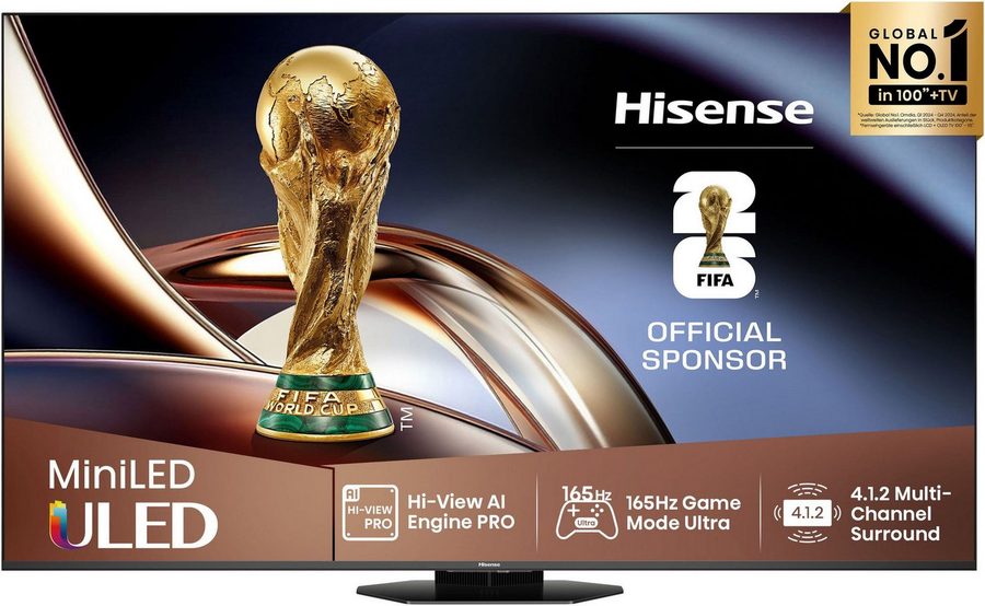 Hisense 65U8Q QLED-Fernseher (164 cm/65 Zoll, 4K Ultra HD, Smart TV) von Hisense