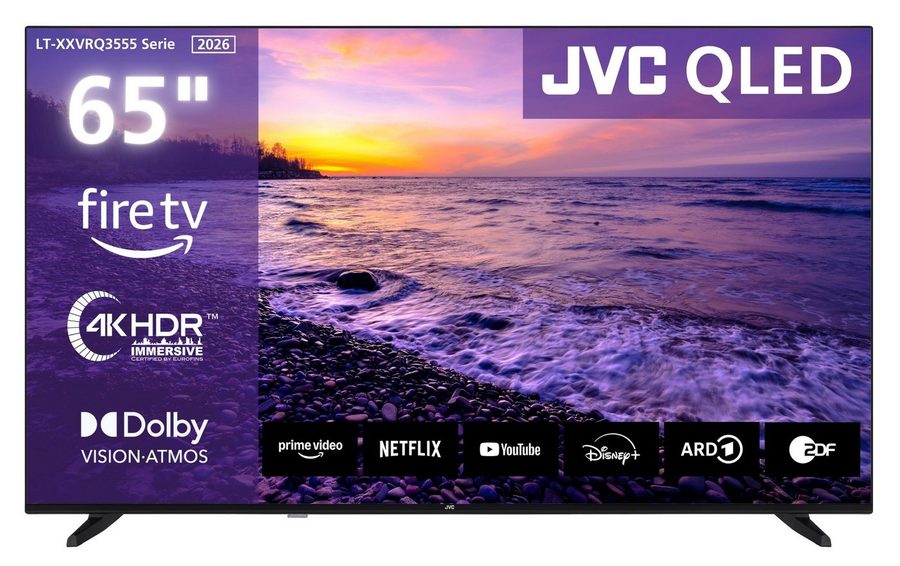 JVC LT-65VRQ3555 QLED-Fernseher (164 cm/65 Zoll, 4K Ultra HD, Fire TV, Fire TV / Smart TV, Dolby Vision HDR, Alexa Built-In, Triple-Tuner) von JVC