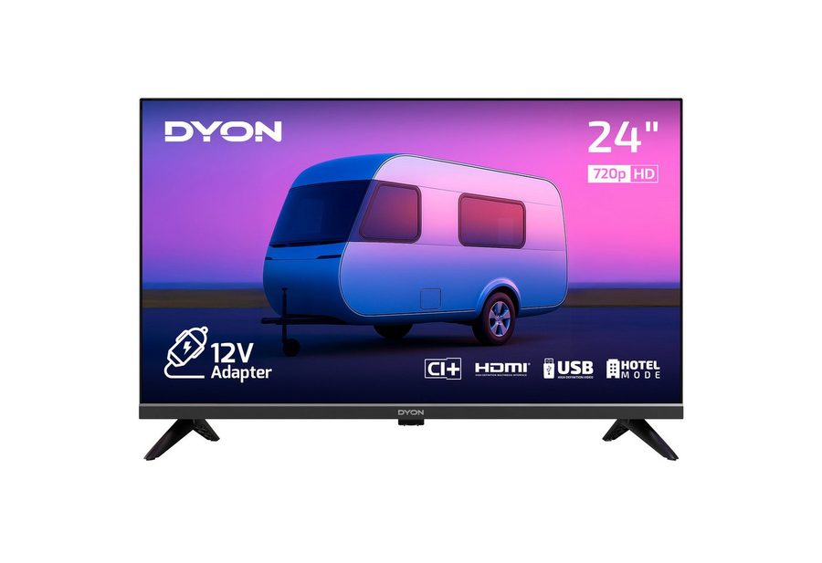 Dyon Enter 24 Pro-X-V LED-Fernseher (60 cm/24 Zoll, HD, 24", 12V für Camping, Triple Tuner, CI+, EPG & Hotelmodus) von Dyon