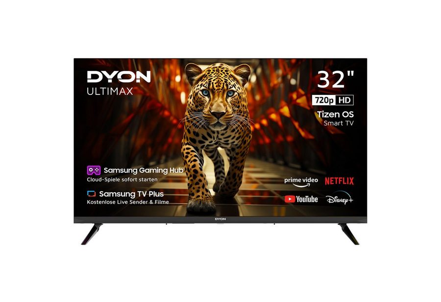 Dyon ULTIMAX 32H-TI-W LED-Fernseher (80 cm/32 Zoll, HD ready, Smart-TV, Tizen OS, Samsung TV Plus, Samsung Smart & Gaming Hub, Bluetooth) von Dyon