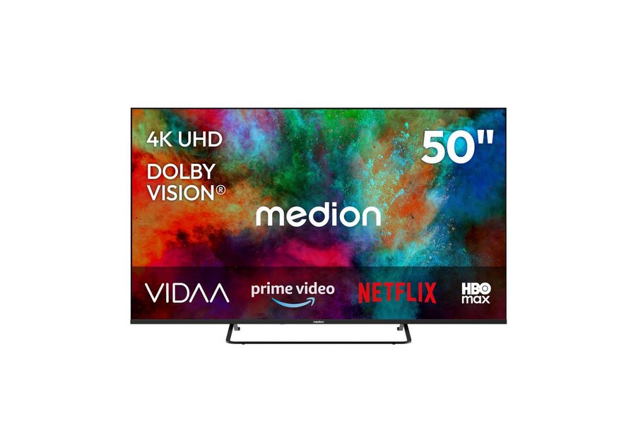 Medion® MD850302 LCD-LED Fernseher (125.7 cm/50 Zoll, 4K Ultra HD, Smart-TV, Dolby Vision, Dolby Atmos, Netflix, HBO Max, Prime Video, Disney+, WOW) von Medion®