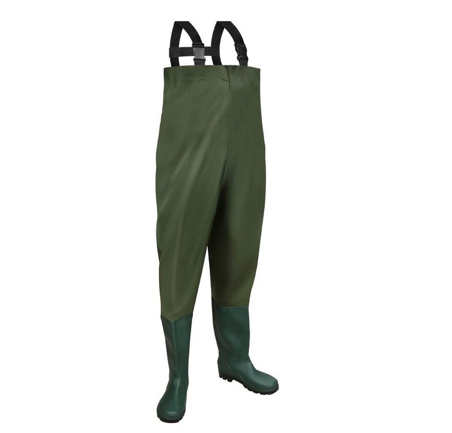Clanmacy Schutzhose Wathose Anglerhose Wasserdicht Fischer Teichhose Gummi mit Stiefel von Clanmacy