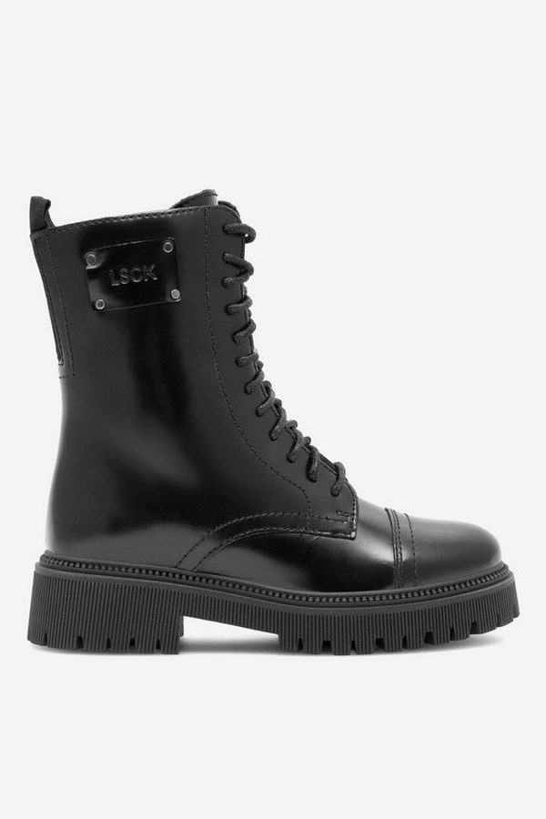 LASOCKI Lasocki Damen Stiefeletten Schwarz Leder Reißverschluss Schnürung Stiefel von LASOCKI