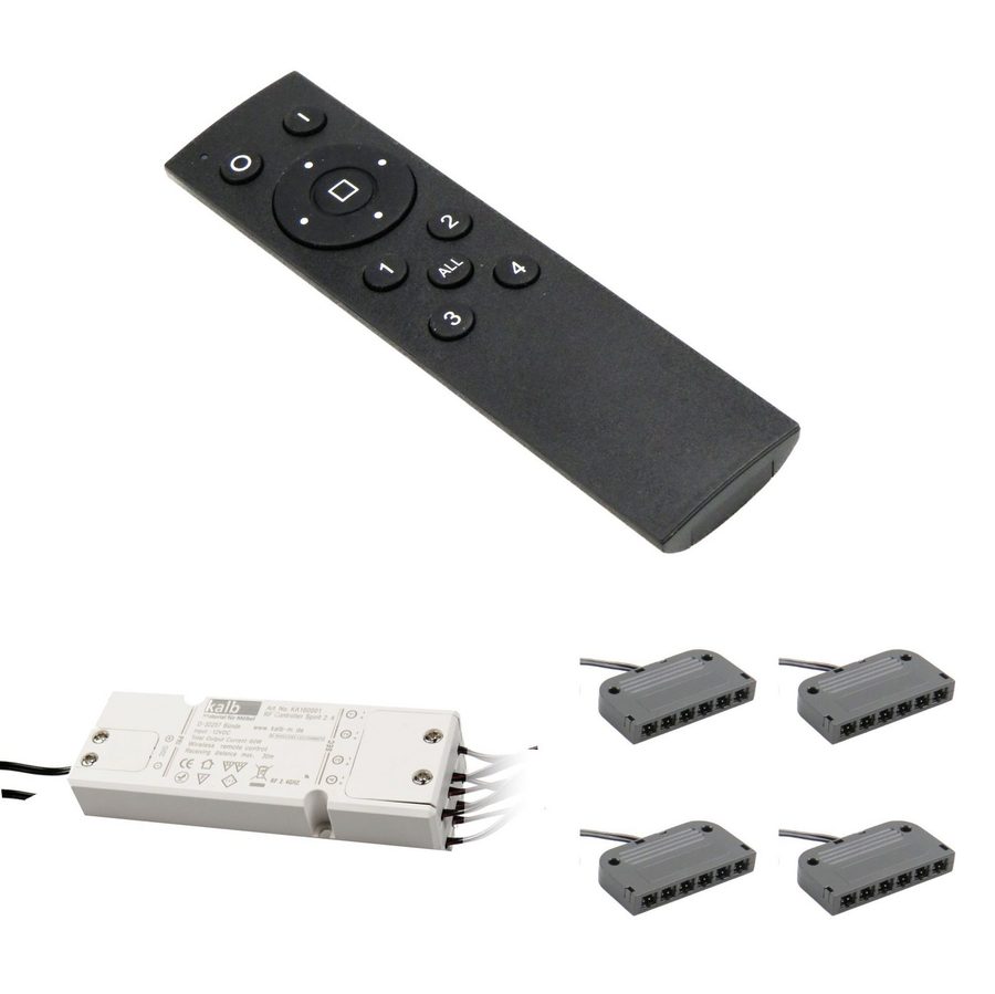 kalb 4-Kanal-Controller Funkfernbedienung 12V LED Beleuchtung dimmbar 60W Wandtaster von kalb