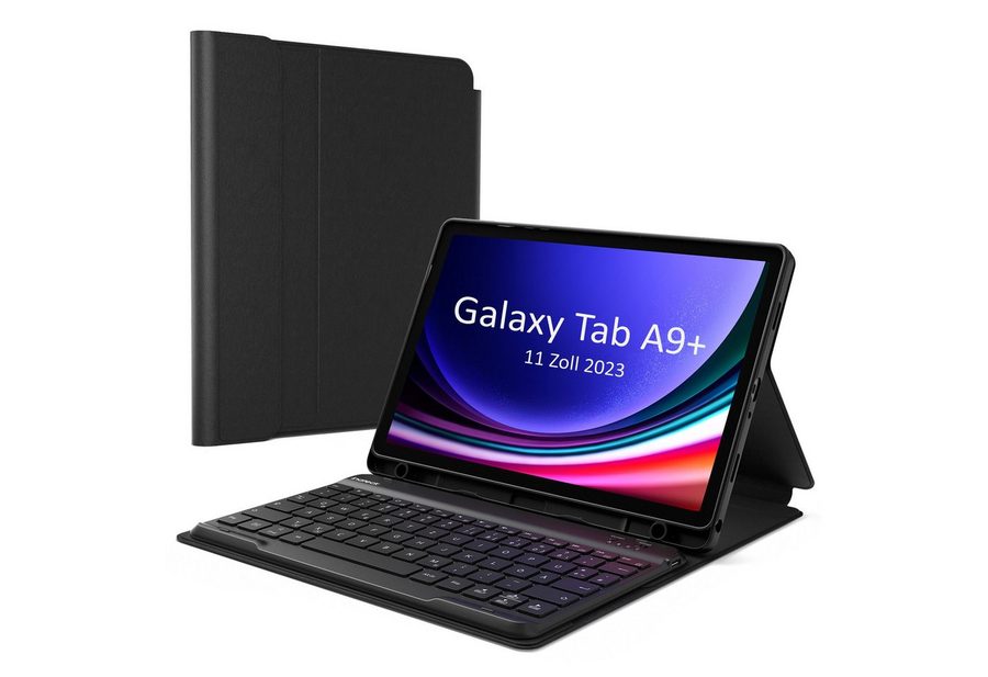 Inateck Hülle mit Tastatur für Samsung Galaxy Tab А9+/A9 Plus 11Zoll 2023 Tablet-Tastatur (Abnehmbare, Rundum-Schutz) von Inateck