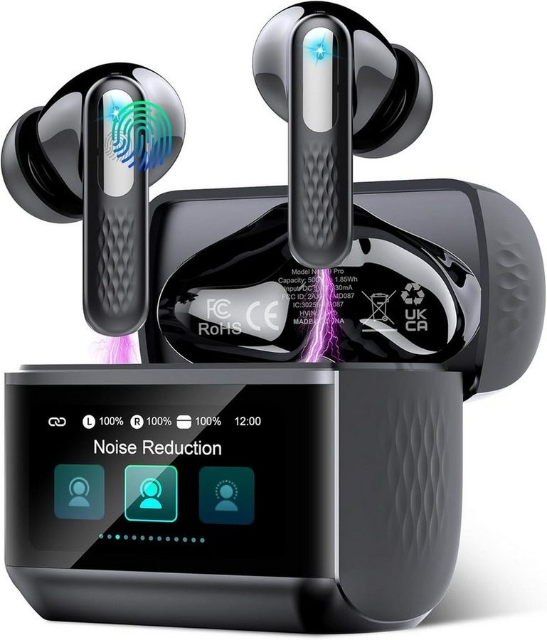 OYLCDI Bluetooth Kopfhörer,ANC mit Touch Control Bluetooth 5.4 Stereo In-Ear-Kopfhörer (Reduzierung des Anrufrauschens und Intelligente Bassoptimierung, HiFi Stereo, ANC Noise Cancelling Earbuds, 40 Std Laufzeit, IPX4 Wasserdichte Kabellose Sport Bluetooth Kopfhörer, für Übung, Büro und Langzeitgebrauc) von OYLCDI