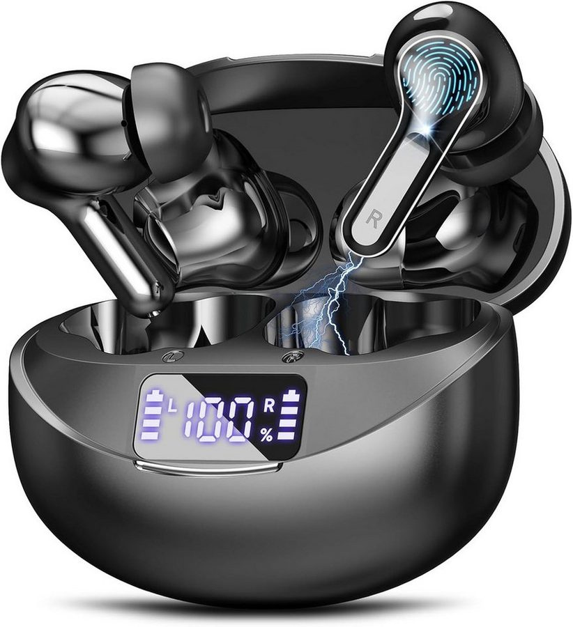 ibettertec 2026 Neue In Ear Kopfhörer, In Ear Ohrhörer, Kopfhörer kabellos Open-Ear-Kopfhörer (Noise Cancelling 50 Std Spielzeit In Ear Kopfhörer mit 6 ENC Noise Cancelling Mics, IP7 Wasserdicht Ohrhörer, Kabellose Kopfhörer mit LED-Anzeige, HiFi Stereo) von ibettertec