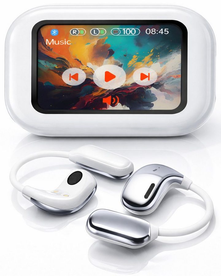 OYLCDI In Ear Kopfhörer Bluetooth 5.4 Sport-Kopfhörer,mit Touchscreen Open-Ear-Kopfhörer (Luftleitungs Kopfhörer mit Klare Anrufqualität und Intelligente Bassoptimierung, True-Wireless Rauschunterdrückungsfunktion, ENC Noise Cancelling Earbuds, IPX7 Wasserdichte Kabellose Sport Bluetooth Kopfhörer mit Ohrhaken, HiFi Stereo Rauschunterdrückungsfunktion) von OYLCDI