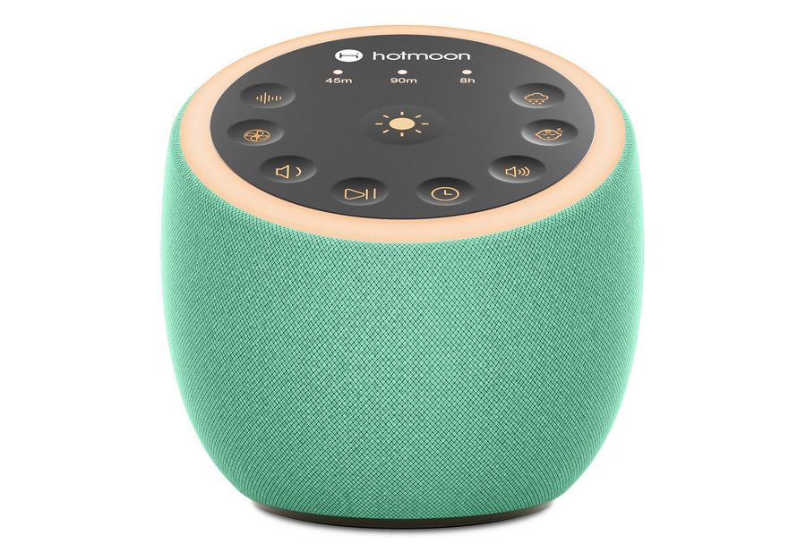 Novostella Einschlafhilfe White Noise Machine Babys Erwachsene Durchschlafhilfe Kopfhörer (Berührungssteuerung, Gebaut in 40 Entspannende Geräusche, weiß grün braun Rauschen, natürliche Geräusche, Fan Geräusche, Doppelte Lautsprecher, 40 Klänge, Nachtlicht, Timer, Speicherfunktion) von Novostella