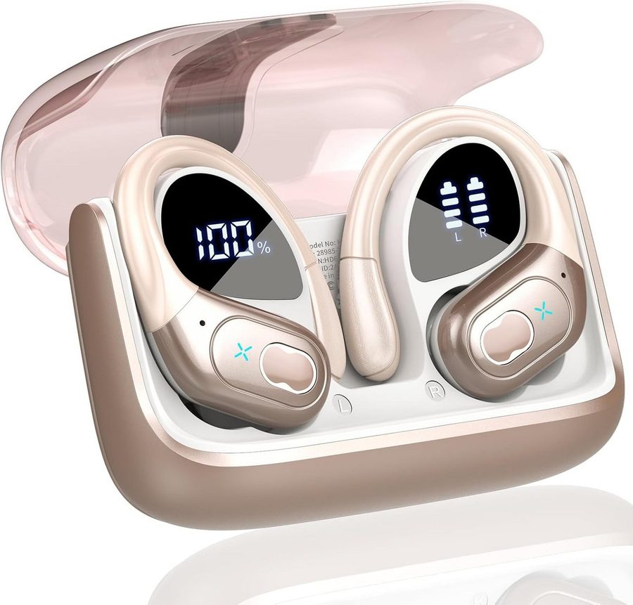 SpionProfi In Ear Kopfhörer Bluetooth Kabellos Sport Ohrbügel Wireless Headset Headset (Kompatibel mit jedes Bluetooth Gerät für Iphone Samsung uvm) von SpionProfi