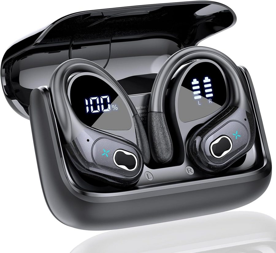 SpionProfi In Ear Kopfhörer Bluetooth Kabellos Sport Ohrbügel Wireless Headset Headset (Kompatibel mit jedes Bluetooth Gerät für Iphone Samsung uvm) von SpionProfi