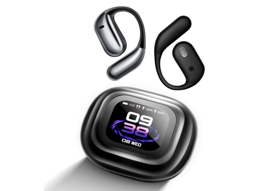 MOPUEA Übersetzer Kopfhörer LCD-Touchscreen Kopfhörer Übersetzer Bluetooth-Kopfhörer (mit 144 Sprachen, Bluetooth 5.4, Sprachübersetzer Kopfhörer für Reisen, Studium, Sport) von MOPUEA