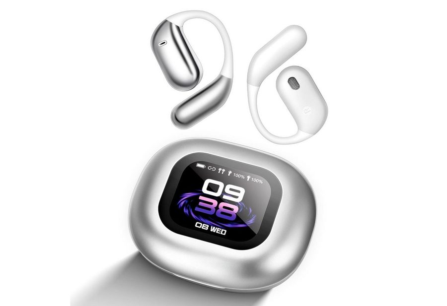 MOPUEA Übersetzer Kopfhörer LCD-Touchscreen Kopfhörer Übersetzer Bluetooth-Kopfhörer (mit 144 Sprachen, Bluetooth 5.4, Sprachübersetzer Kopfhörer für Reisen, Studium, Sport) von MOPUEA