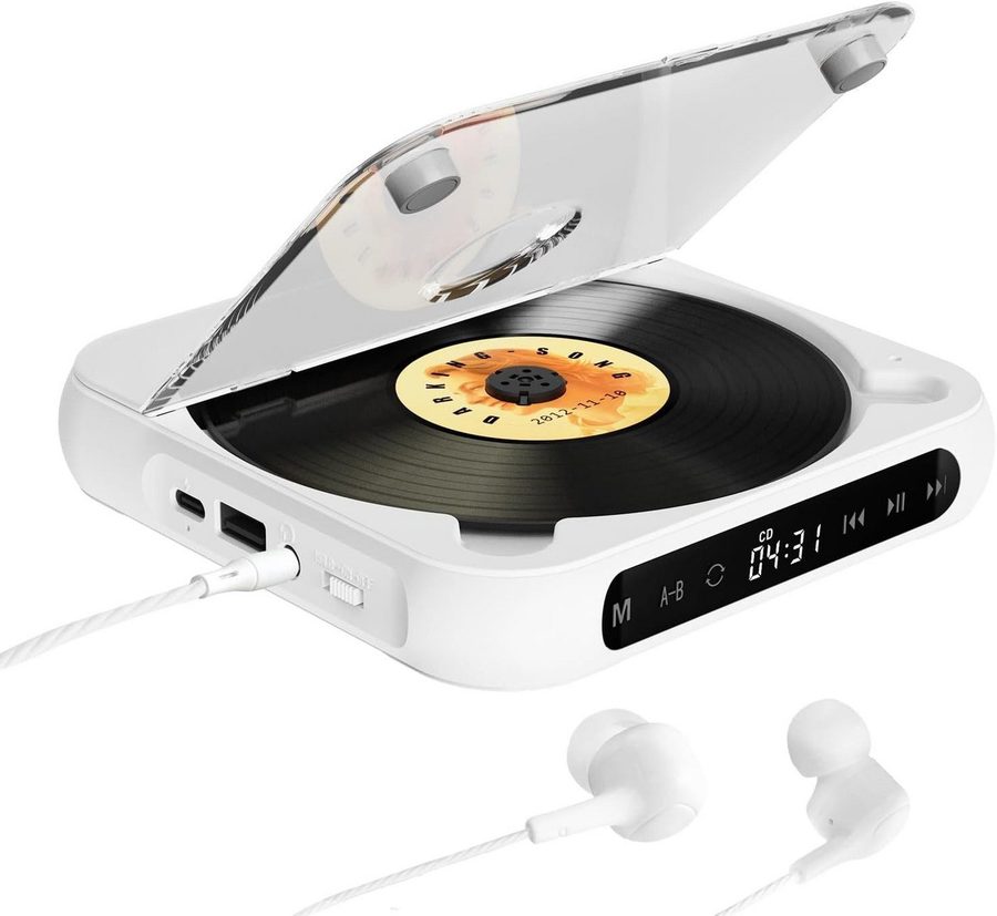 OYLCDI Tragbarer CD-Player mit Bluetooth 5.3,mit externem Verstärker,CD-Musik CD-Player (Bluetooth, Staubschutz,Kopfhörerbuchse für Geschenk,Zuhause) von OYLCDI