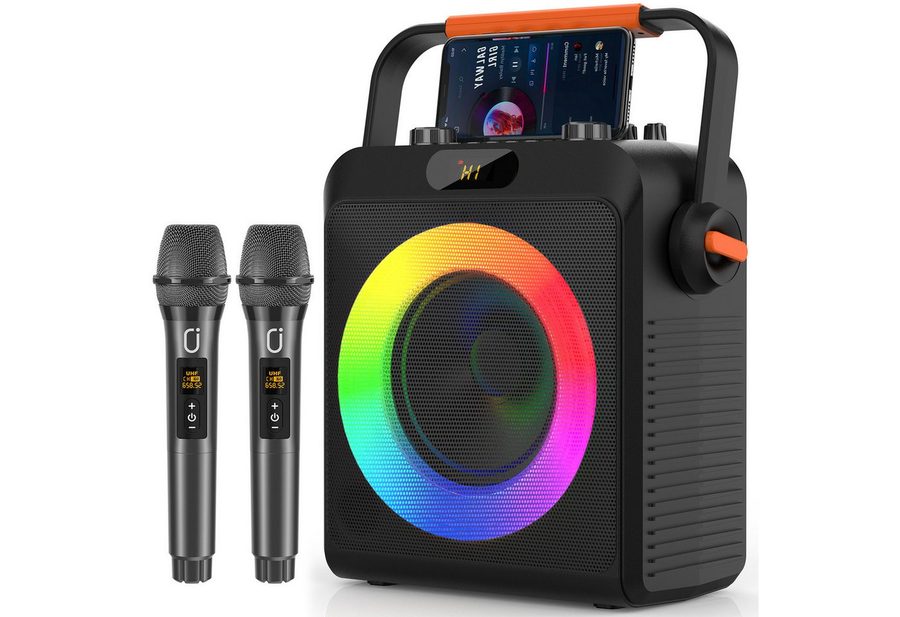 JYX mit 2PCS Mikrofon, Bluetooth Lautsprecher für Party Karaoke-Maschine 1 (Bluetooth) von JYX