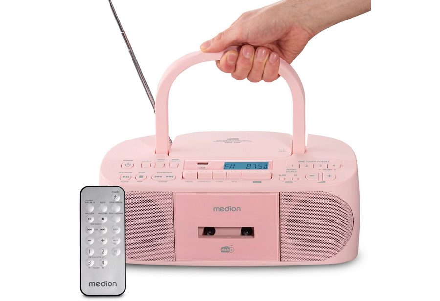 Medion® Boombox MEDION® LIFE® DRX-1 Plus (MD400003) Radio (AM- / FM- Tuner, MW / UKW mit RDS, 3 W, Bluetooth® 5.4, AUX-In, Batteriebetrieb: 6 x 1,5 V, Kopfhöreranschluss) von Medion®