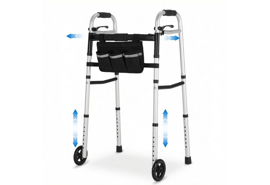 TLGREEN Rollator Zweirad-Rollator mit Aufbewahrungstasche, PVC-Rollen,Belastbarkeit 135 kg,Indoor & Outdoor von TLGREEN