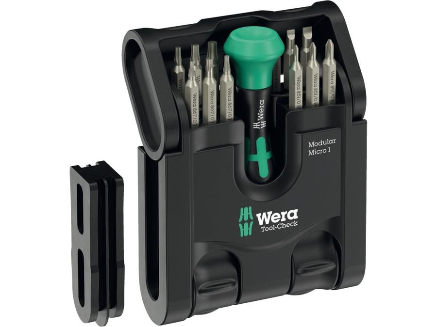 Wera Schraubendreher Tool-Check Modular Micro 1, 21-teilig, (Set), 21-teilig, für feinmechanische Verschraubungen, mit Adapter 9549 von Wera