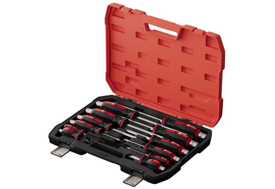 Walter Stahl Germany control Schraubendreher 12-teiliges Schraubendreher-Set, Schraubenzieher Koffer, (Set, 12 St., 12-teiliges Schraubendreher-Set), Magnetisch von Walter Stahl Germany control