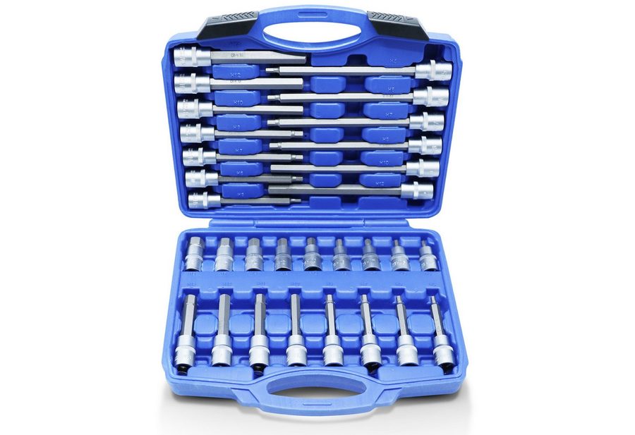 CCLIFE Steckschlüssel Steckschlüssel 1/2" Antrieb Schlüssel Set Nüsse (30 St) von CCLIFE