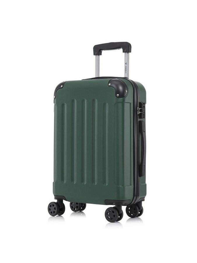 YONSLY Hartschalen-Trolley Premium Hartschalen-Reisekoffer Trolley Kabinenkoffer, 4 Rollen, TSA-Schloss, YKK-Reißverschluss, austauschbare Rollen & Griffe von YONSLY