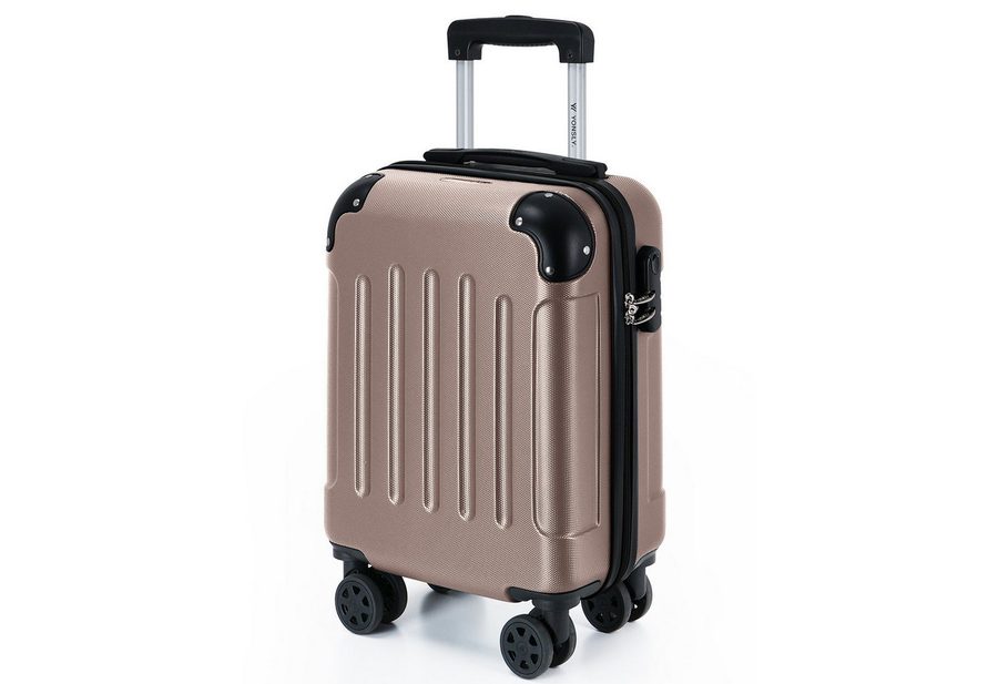 YONSLY Hartschalen-Trolley Hartschalen-Reisekoffer Trolley Rollkoffer in S/M/L/XL Größen, 4 Rollen, mit 360°-Lenkrollen, Zahlenschloss und mehrstufigem Teleskopgriff von YONSLY