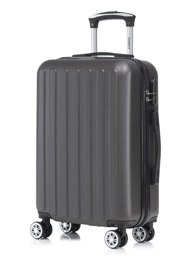 YONSLY Hartschalen-Trolley Reisekoffer, Rollkoffer Handgepäck,Zahlenschloss, 4 Rollen, Weichem Gummigriff Robuster ABS-Koffer für Langstreckenreisen von YONSLY