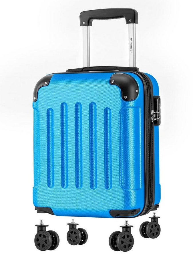 YONSLY Handgepäckkoffer Kabinenkoffer Reisekoffer Trolley mit abnehmbaren Rollrädern, 4 Rollen, ABS-Hartschale mit Zahlenschloss und ergonomischem Gummigriff von YONSLY