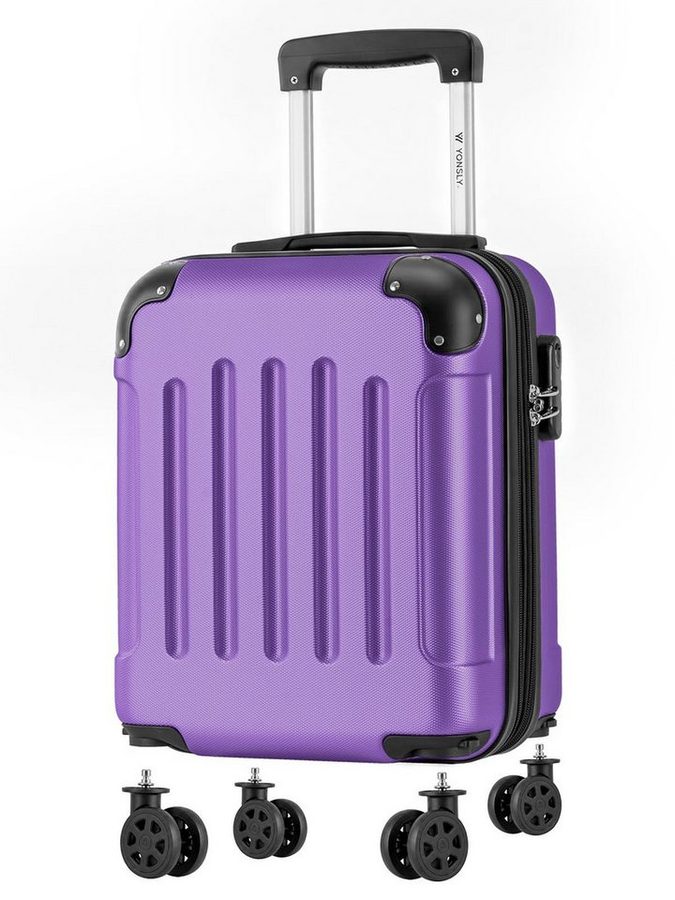 YONSLY Handgepäckkoffer Kabinenkoffer Reisekoffer Trolley mit abnehmbaren Rollrädern, 4 Rollen, ABS-Hartschale mit Zahlenschloss und ergonomischem Gummigriff von YONSLY