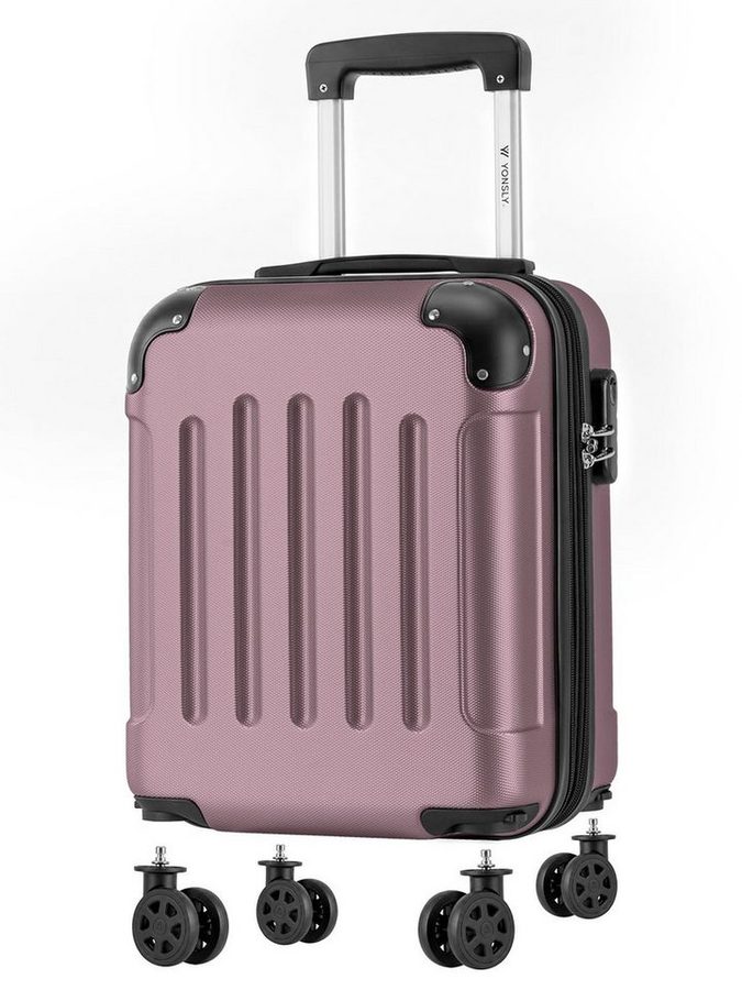 YONSLY Handgepäckkoffer Kabinenkoffer Reisekoffer Trolley mit abnehmbaren Rollrädern, 4 Rollen, ABS-Hartschale mit Zahlenschloss und ergonomischem Gummigriff von YONSLY
