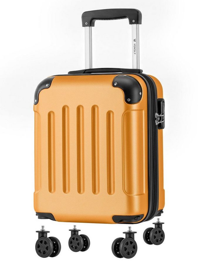 YONSLY Handgepäckkoffer Kabinenkoffer Reisekoffer Trolley mit abnehmbaren Rollrädern, 4 Rollen, ABS-Hartschale mit Zahlenschloss und ergonomischem Gummigriff von YONSLY