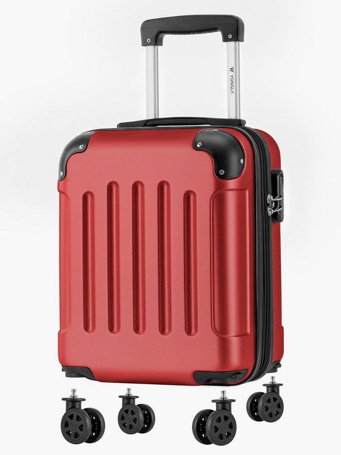 YONSLY Handgepäckkoffer Kabinenkoffer Reisekoffer Trolley mit abnehmbaren Rollrädern, 4 Rollen, ABS-Hartschale mit Zahlenschloss und ergonomischem Gummigriff von YONSLY