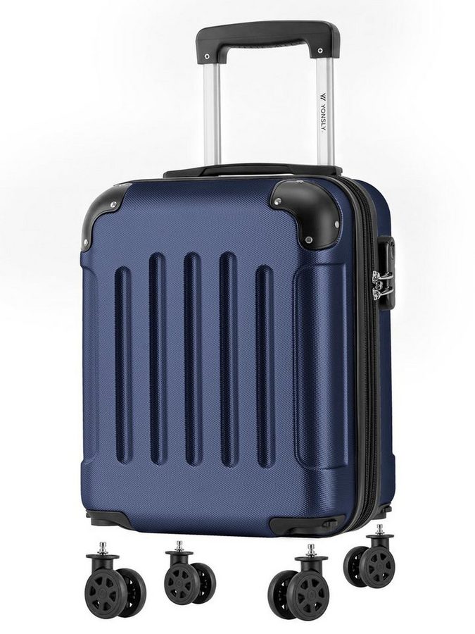 YONSLY Handgepäckkoffer Kabinenkoffer Reisekoffer Trolley mit abnehmbaren Rollrädern, 4 Rollen, ABS-Hartschale mit Zahlenschloss und ergonomischem Gummigriff von YONSLY