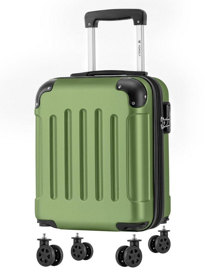 YONSLY Handgepäckkoffer Kabinenkoffer Reisekoffer Trolley mit abnehmbaren Rollrädern, 4 Rollen, ABS-Hartschale mit Zahlenschloss und ergonomischem Gummigriff von YONSLY