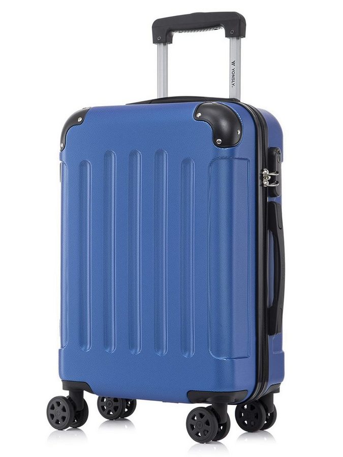 YONSLY Hartschalen-Trolley Hartschalen-Koffer Trolley 360° Rollen, robuster Reisekoffer, 4 Rollen, mit Zahlenschloss, für Business und Urlaub 46/55/66/76 cm von YONSLY